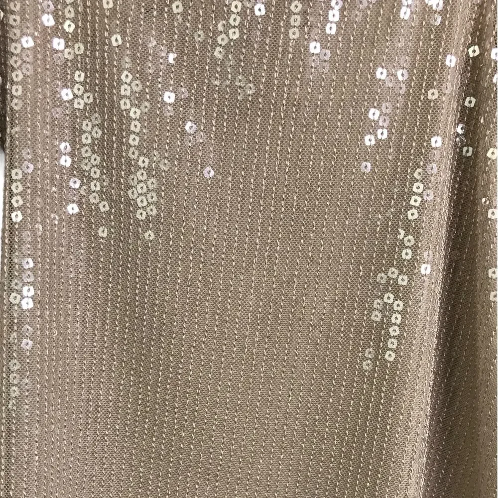 White House Black Market‎ Top Womens XS Beige Sequins Camisole Tank V-Neck Go Go - Picture 2 of 10